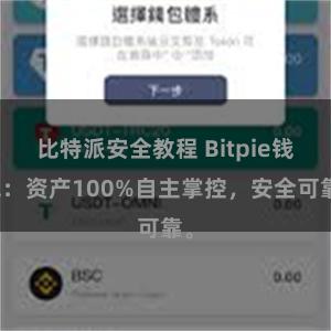 比特派安全教程 Bitpie钱包：资产100%自主掌控，安全可靠。